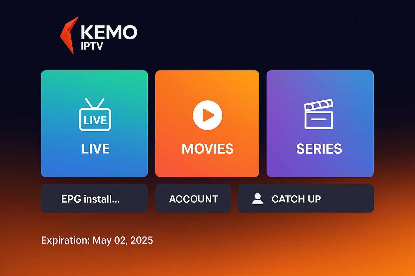 6-Month KEMO IPTV Subscription – Stream 4K Live TV, Sports, & Movies.