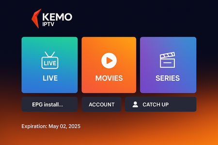 12-Month KEMO IPTV Subscription – Stream 4K Live TV, Sports, & Movies.